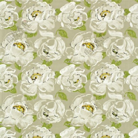 白色花朵花纹布艺壁纸