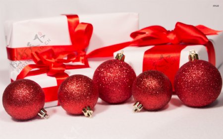 红色圣诞节铃铛背景图片