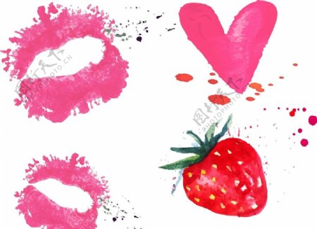 嘴唇草莓心形