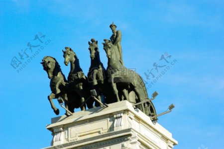 西班牙马德里的青铜马