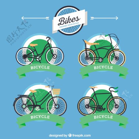 各种标签的自行车标签