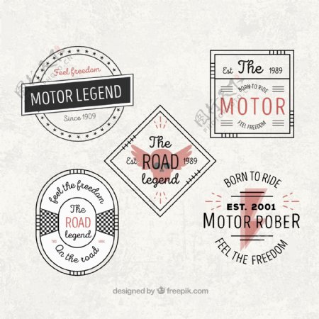 美丽的老式摩托车徽章