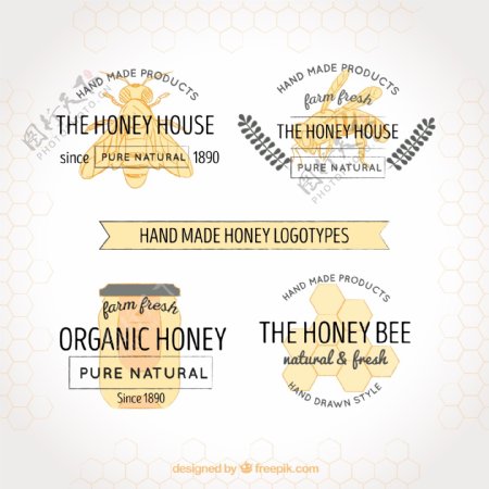 蜂蜜生产者的优雅的标志
