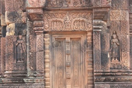 吴哥窟庙柬埔寨王宫寺复杂Stonemasonry亚洲
