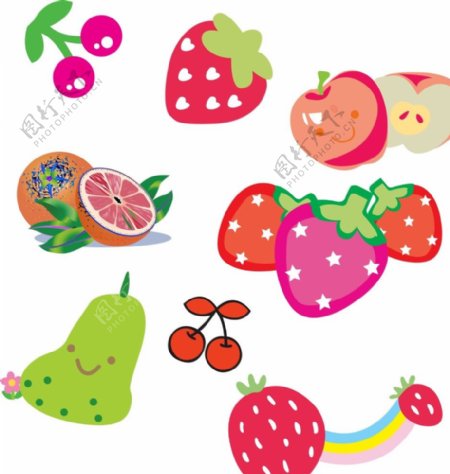 卡通草莓水果图片