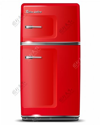 红色电冰箱