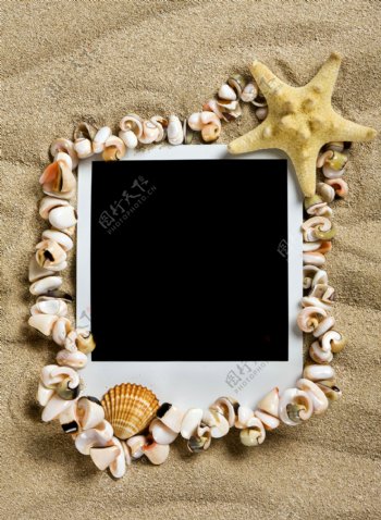 夏日海滩照片模板图片素材