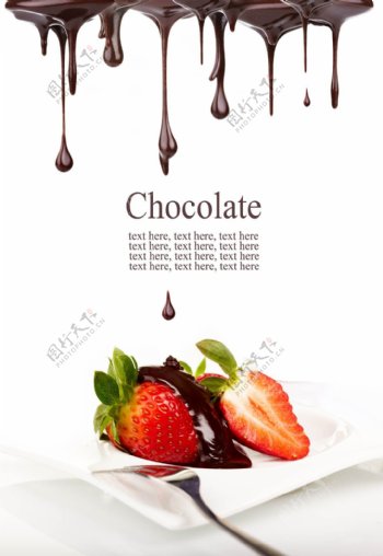 草莓和巧克力01高清图片