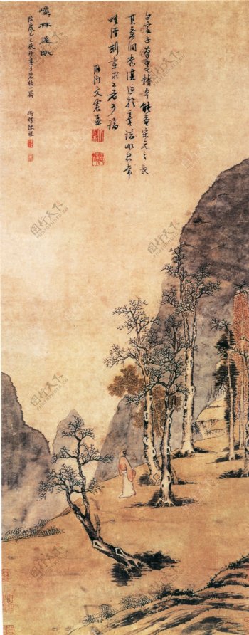 中国风油画背景图片