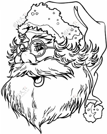 圣诞老人头像卡通头像矢量素材EPS格式0007