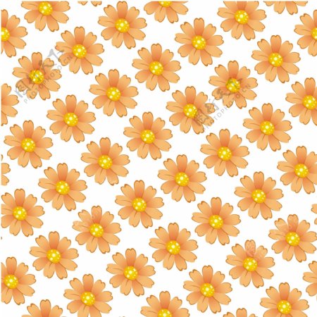 橙色花朵矢量图素材
