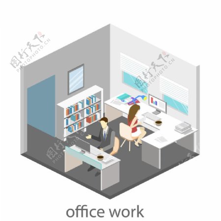 雙人辦公室設計圖片