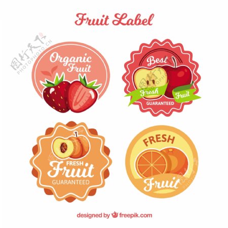 圆形水果标签图标素材