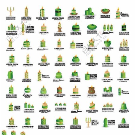 绿色蜡烛图标图片