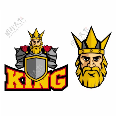 彩色国王标志设计