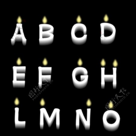 字母蜡烛图片