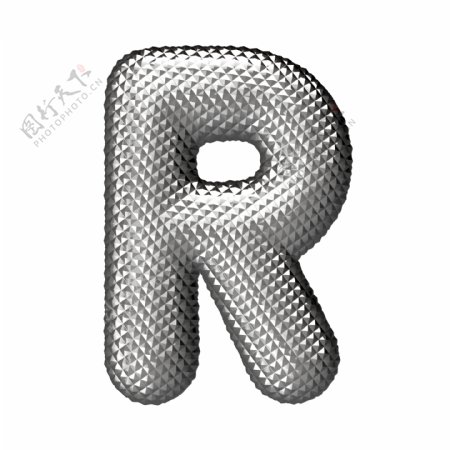 立体银色字母R图片