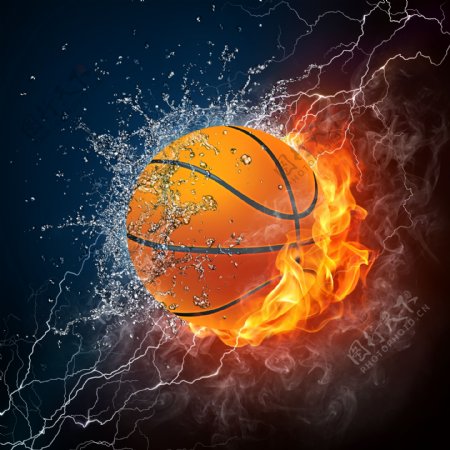燃烧的篮球图片