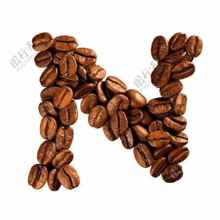 咖啡豆组的字母N图片