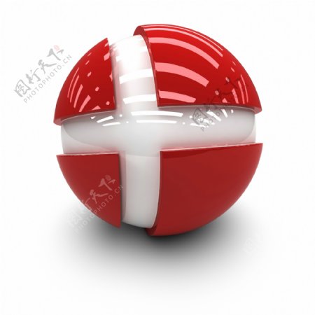 丹麦国旗球体图片