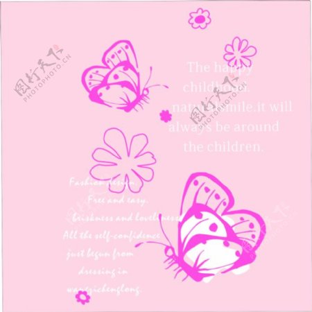 粉色蝴蝶花纹图案