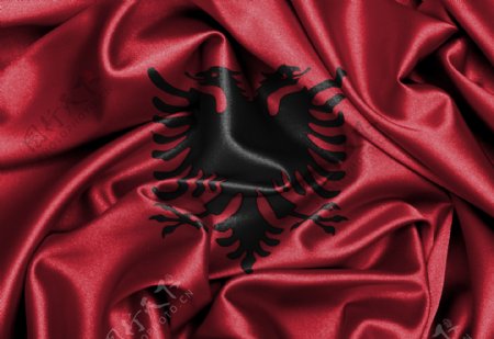 阿尔巴尼丝绸国旗图片