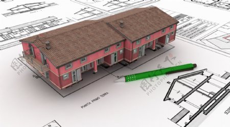 房屋模型和建筑图纸图片