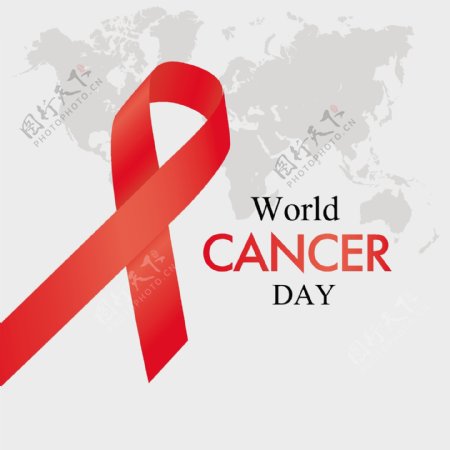 世界癌症日背景与地图