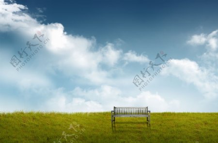 草地上的椅子图片