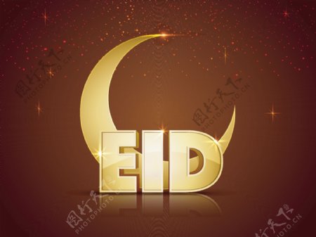 Eid星月图标红色背景