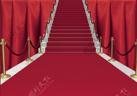 红色楼梯背景