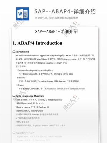 SAPABAP4详细介绍高等教育文档
