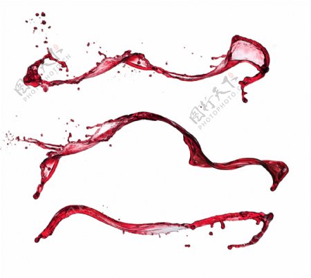 喷溅的红色葡萄酒图片