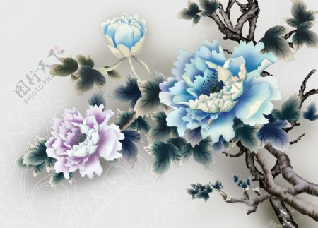 花卉元素背景装饰画