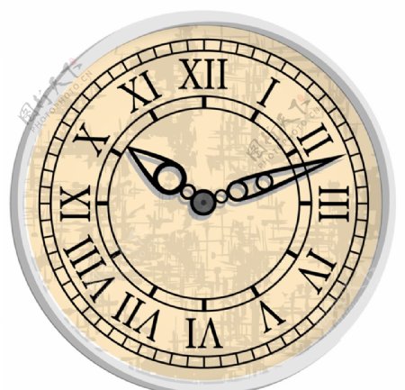 复古罗马数字时钟表盘矢量素材