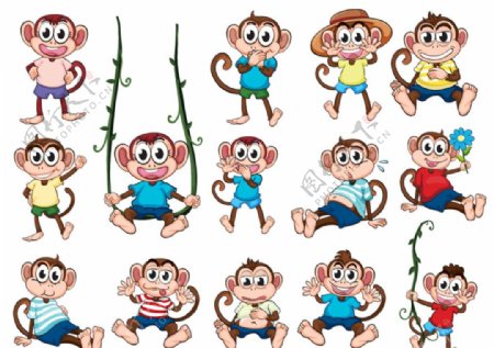 卡通猴子矢量素材
