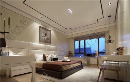新中式别墅卧室装修效果图