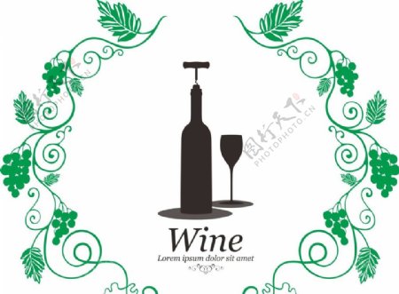 葡萄葡萄酒矢量图