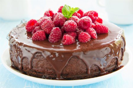 树莓巧克力生日蛋糕图片