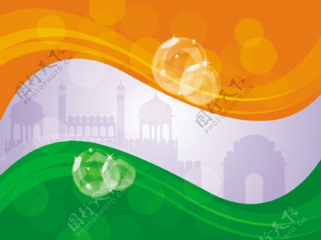 印度独立日的八月背景第十五