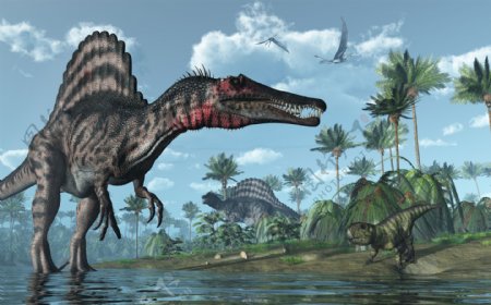 侏罗纪恐龙和植物