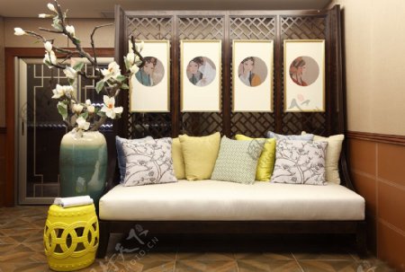 美式时尚沙发背景墙设计图