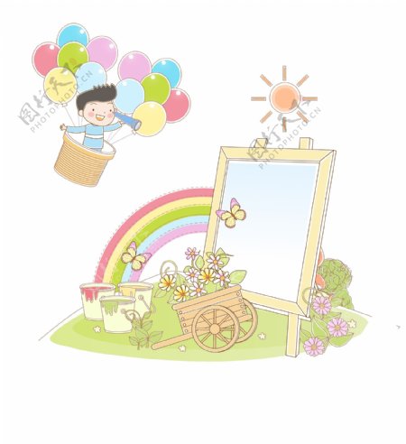 卡通气球彩虹设计