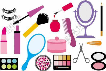 矢量彩妆与化妆工具