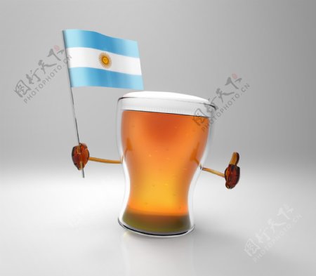阿根廷国旗与啤酒