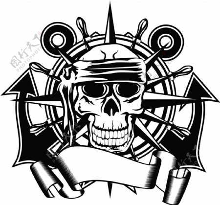 海盗骷髅徽标