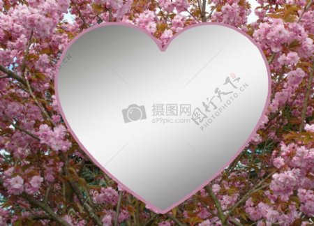 粉色花海的心形图案