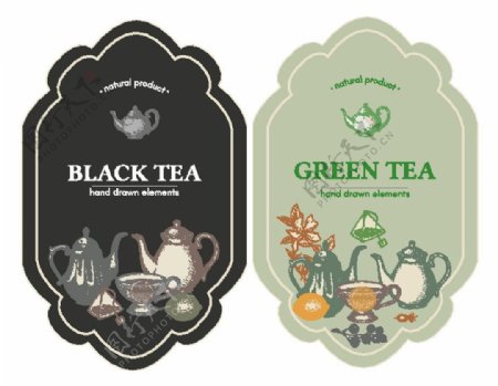 茶水标签设计图片