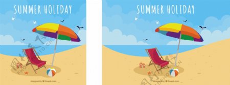 夏季海滩元素装饰图案背景