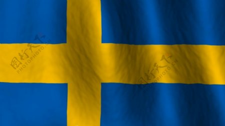 瑞典国旗飘动视频